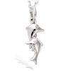 [N4025] - Silver Pendant 'Tendres Dauphins' Silver (rhodium-plated) - 18x8 Mm