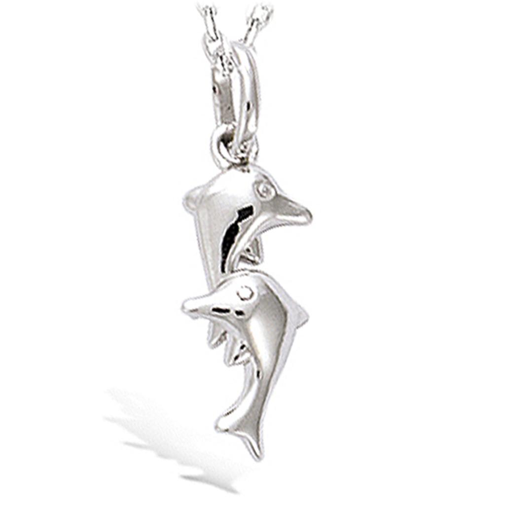 Les Trésors De Lily [N4025] - Silver Pendant 'Tendres Dauphins' Silver (rhodium-plated) - 18x8 Mm