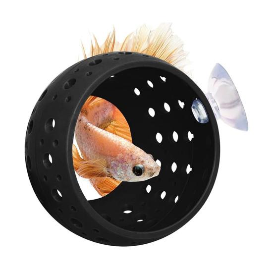Betta Fish Tunnel Toy Aquarium Fish Hideout with Suction Cup Small Fish Hiding Resting Shelter Shrimp Cave for Fish Tank Decor