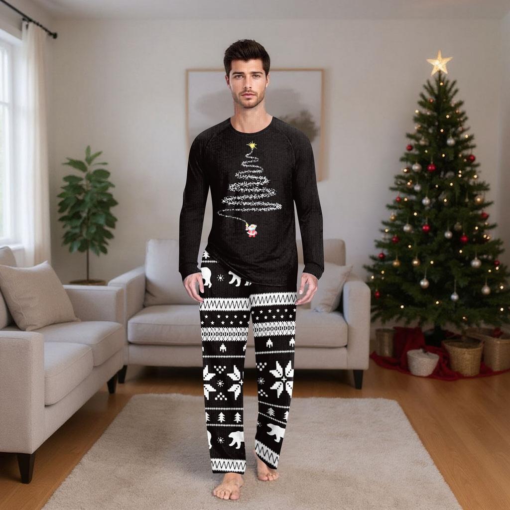 Christmas Prints Family Matching Long Sleeve Tops+Pants Set Family Matching Sets