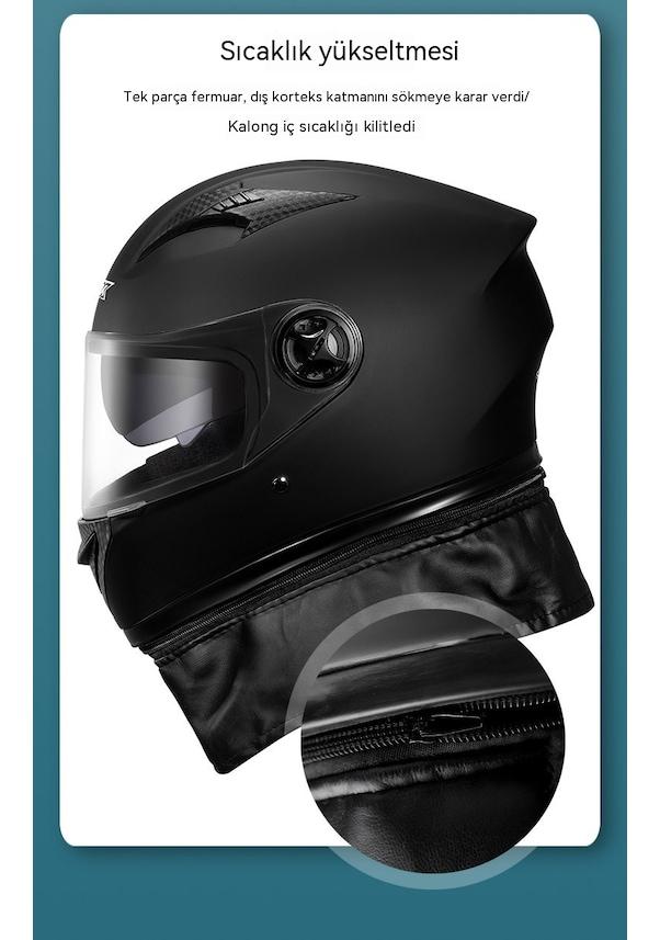 Luckystar1 Eternal Luck Unisex Dört Mevsim Kapalı Motosiklet Kaskı Mat Siyah