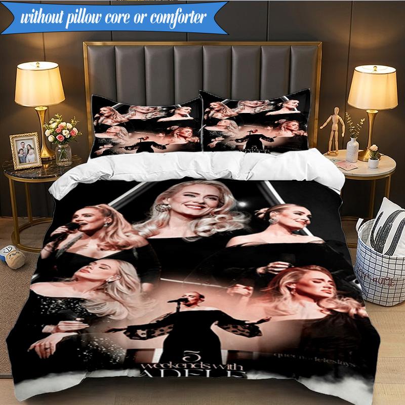 A-dele's pop music 3pcs K-pop music group Bedding set,Ideal for Bedroom, Dormitory,Including Duvet Cover And 2pcs Pillowcases,Fan gifts