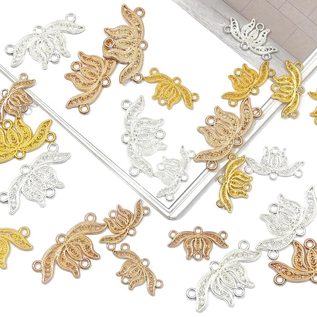 5/10 шт. металлический сплав лотос разъем подвески кулон DIY ювелирные изделия аксессуары