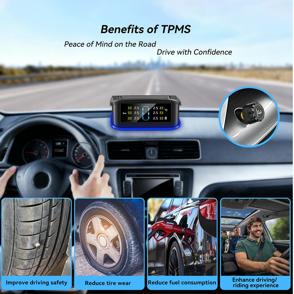Система мониторинга безопасности сигнализация солнечная TPMS цифровой ЖК-дисплей грузовик RV TPMS со световым индикатором предупреждение сигнализация давления в шинах автомобиля 6 внешних датчиков