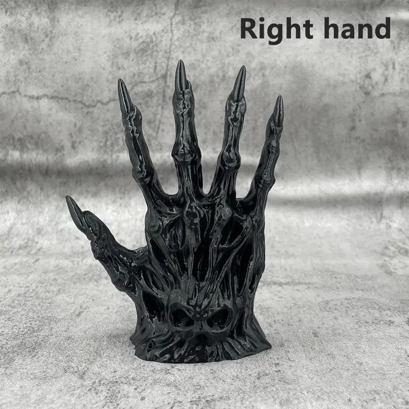 1/2Pcs Black Witch Hand Book Holders Gothic Book Ends 3D Printed Horror Monster Non Skid Book Holder Stopper Desktop Decor