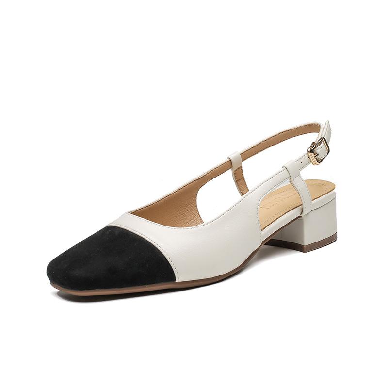 Женские французские полые модные туфли на среднем каблуке с квадратным носком, босоножки для свадебной вечеринки, повседневная обувь