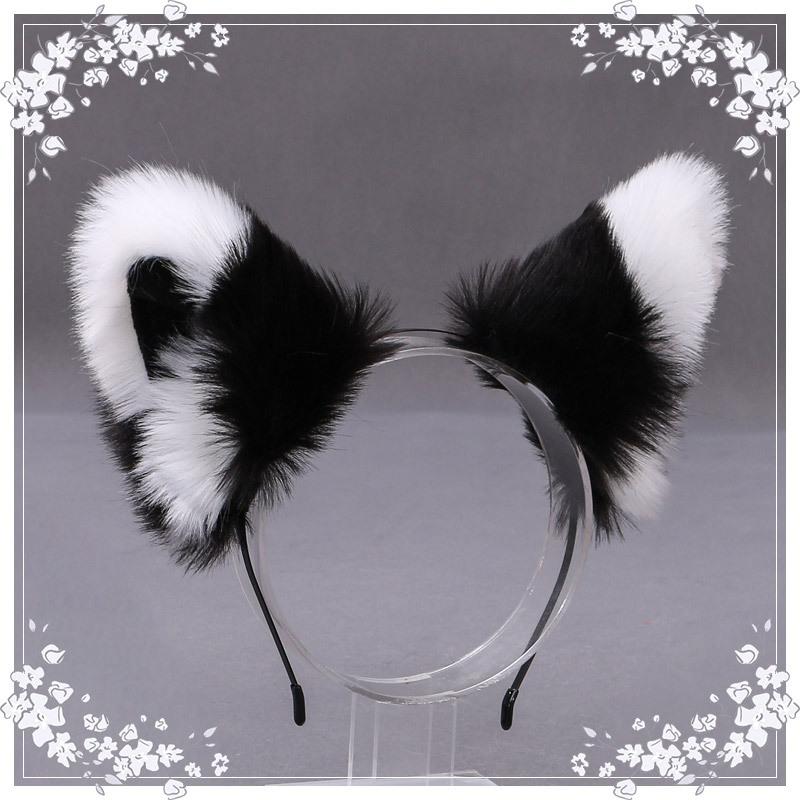 Cute Cat Fox Fur Ear Hair Hoops Night Hairband Headbands Hair Cat Ear Hair Band