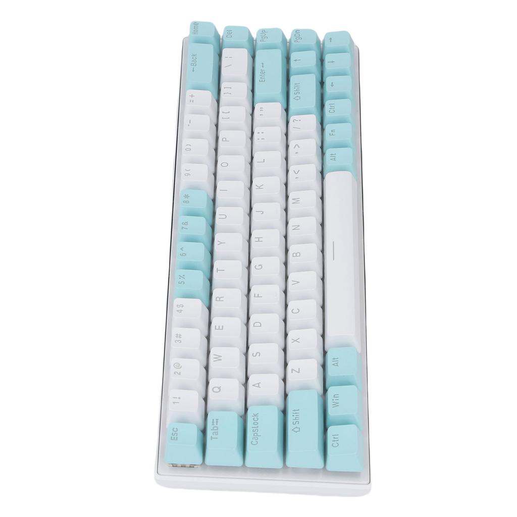 Механическая клавиатура 60 процентов RGB Синий переключатель 68 клавиш Проводная игровая клавиатура для ПК Ноутбука Зеленый Белый