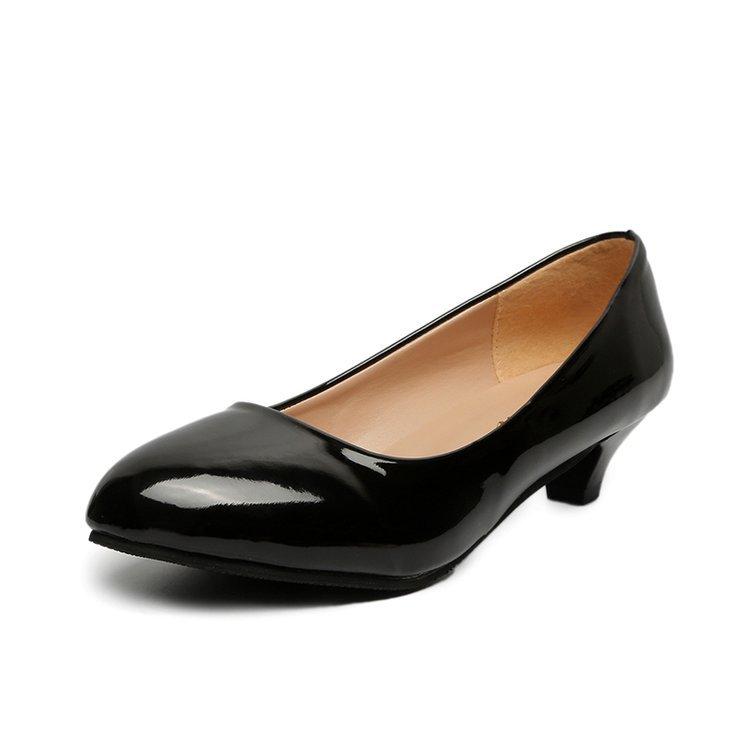 Женские новые роскошные туфли на среднем каблуке, черные туфли на толстом каблуке с круглым носком, туфли на высоком каблуке, деловая женская повседневная обувь на высоком каблуке