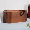 Wood Yarn Bowl with Holes Knitting Wool Holder Crochet Yarn Storage Bowl Embroidery Crocheting Storage Accessories