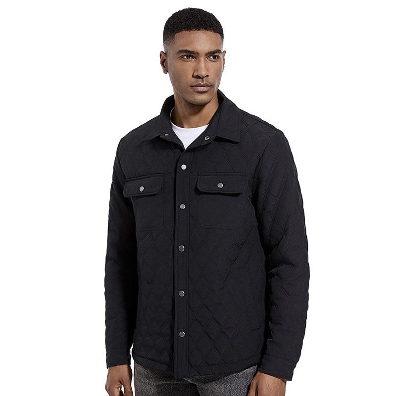 Мужская куртка на пуговицах, повседневные куртки с боковыми карманами, осенне-зимнее пальто, ветрозащитная теплая верхняя одежда для мужчин, утепленные рабочие куртки с отложным воротником