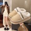 Fashion 2024 New Winter Designer Plush Cotton Slippers for Women Indoor Cozy Soft Sole Fluffy Faux Fur Shoe Thick Sole Warm Furry Slides