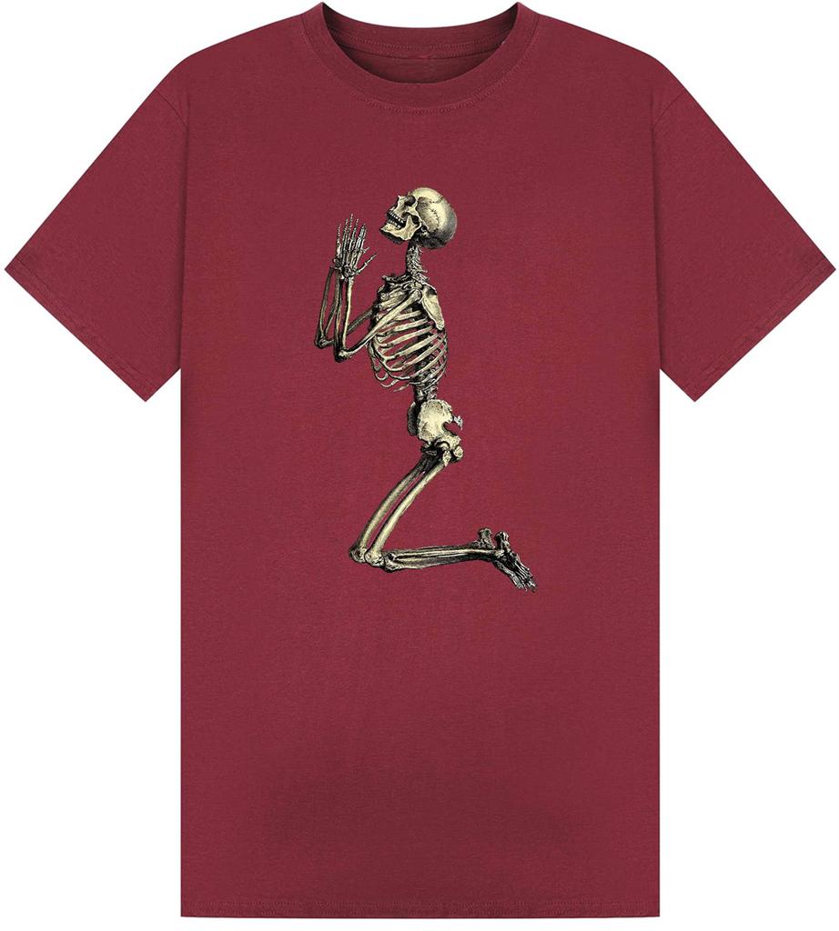 New 2026 Retro Religious Prayer Skeleton Street 3D Printed Unisex Tshirt Shirt Harajuku Round Neck Short Sleeve Top Clothing