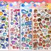 4Pcs Cute Creative Cartoon Bear Rabbit 3D Relief Stickers Marine Animals Jelly Crystal Sticker Luggage Guitar Diy Kawaii Decals