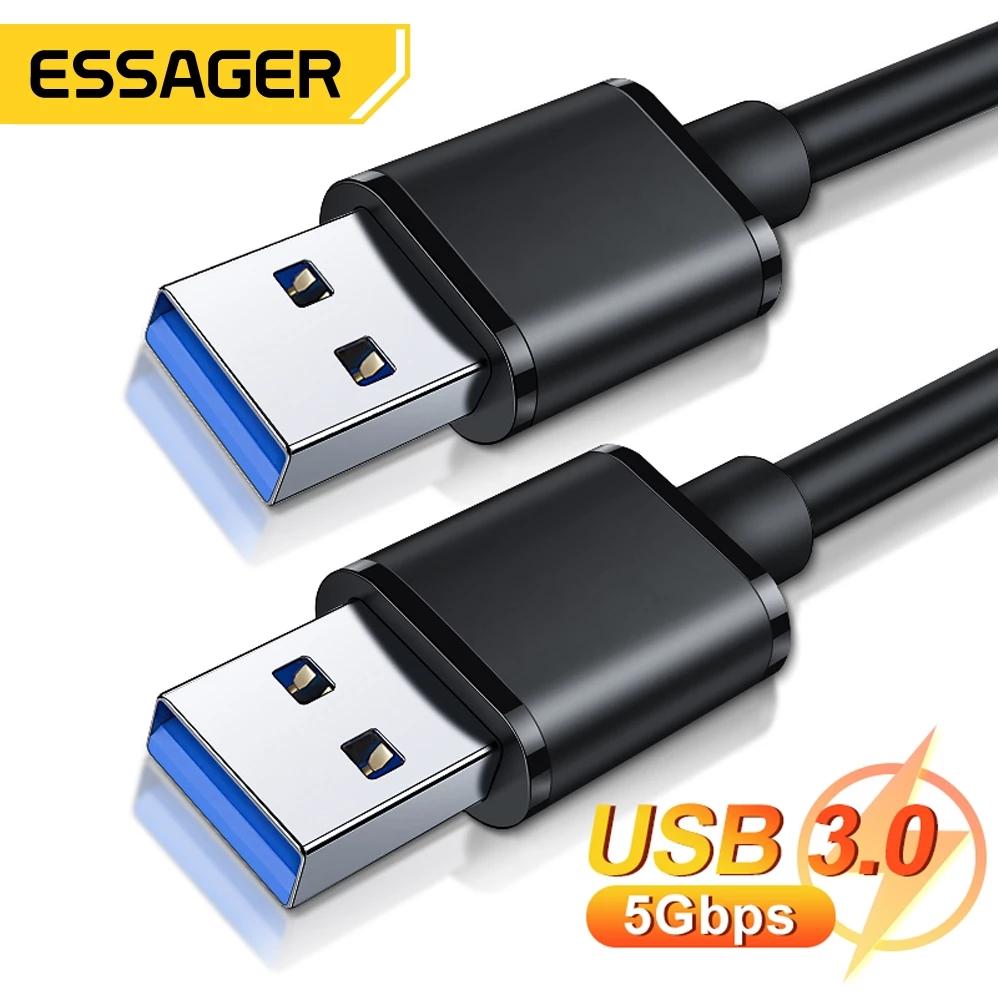 Essager Удлинительный кабель USB-USB типа A, удлинитель USB 3.0 «папа-папа» для жесткого диска радиатора, удлинительный кабель USB3.0 Webcom