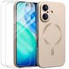 Protective Case - E.F.Connection - for iPhone 17 - with Golden Magnetic Circle - 2 Tempered Glasses