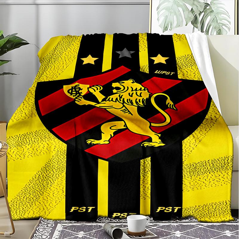 1PC Sport Club Football Crest Printed Soft Flannel Blanket Throw for Adult Bedroom Living Room Sofa Camping Travel Fan gifts Christmas Gifts