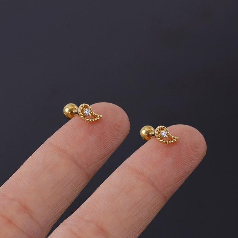 Нержавеющая сталь 316L, пирсинг, губная серьга с цирконием, серьги-гвоздики для козелка, губы, змеиного глаза, крест, спираль, раковина, хрящ, украшения для тела