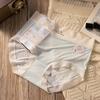 Ice Silk Panties Mid Waist Antibacterial Crotch Breathable Comfortable Women's Underwear Triangular Panty