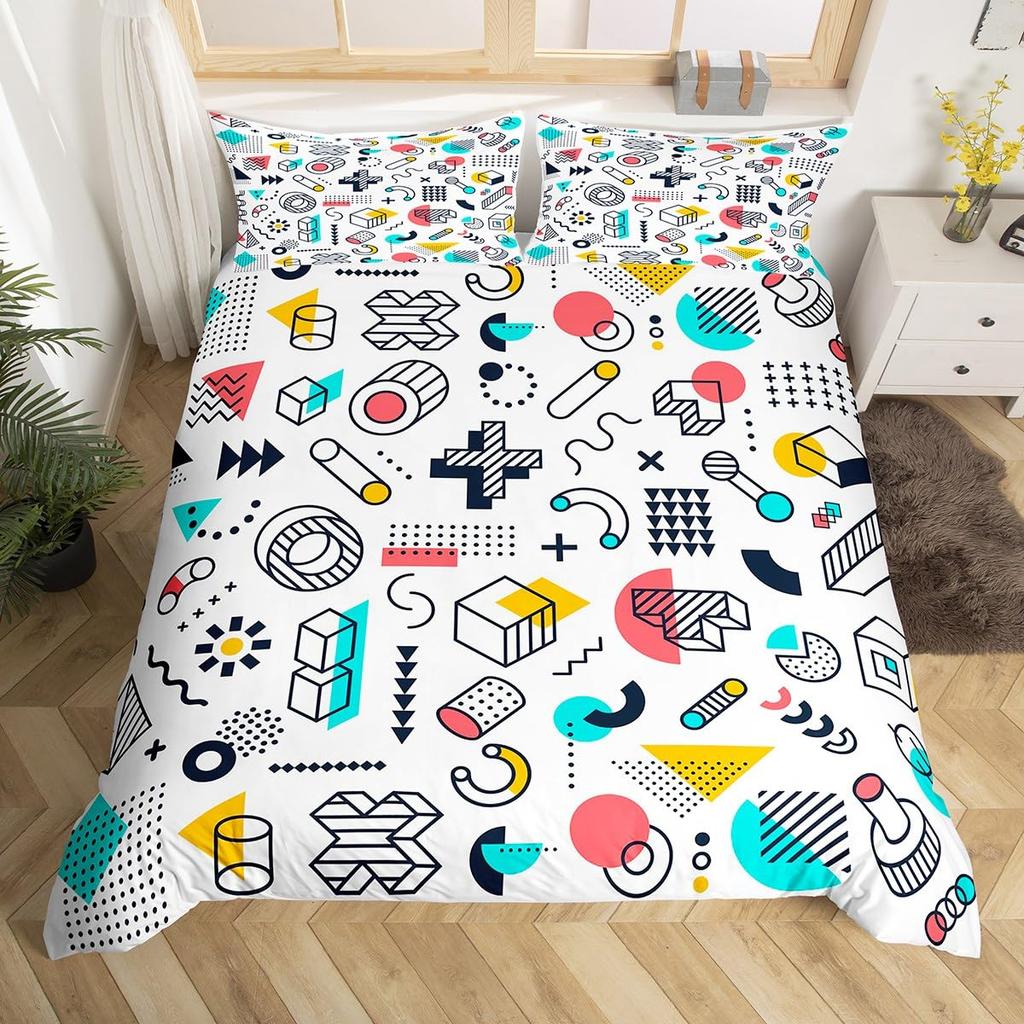 Научная формула Пододеяльник Кинг 2/3 шт. Комплект постельного белья с математическим уравнением для мальчиков и девочек Химия Математика Геометрия Предмет Покрывало для одеяла