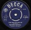 7-дюймовая пластинка MARIANNE FAITHFULL - Come And Stay With Me F12075 Decca 1965 UK Рок Б/У