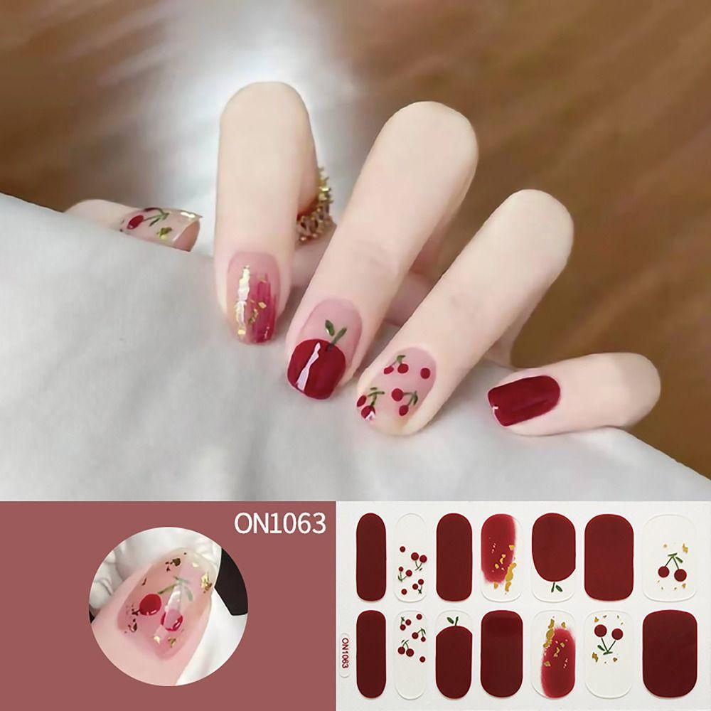 Floristic Gel Nail Stickers Semi Cured Nail Art Stickers DIY NAil Art Making