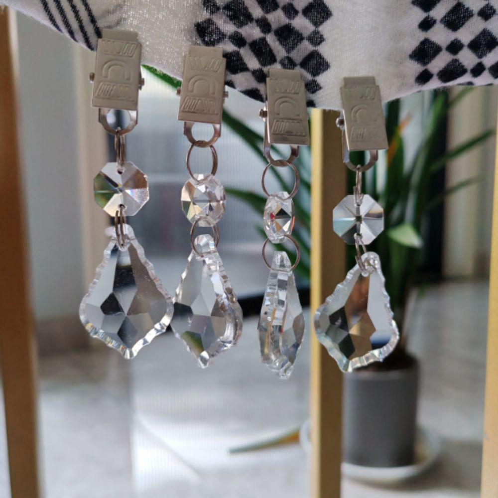 4PCS Decorative Crystal Tablecloth Weights Windproof Tablecloth Clip Party
