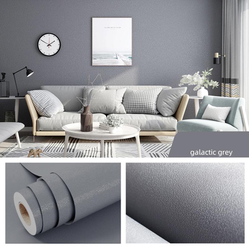 Solid Color Self-adhesive Simple Warm Bedroom Living Room Decor Waterproof Background Wall Paper Furniture Renovation