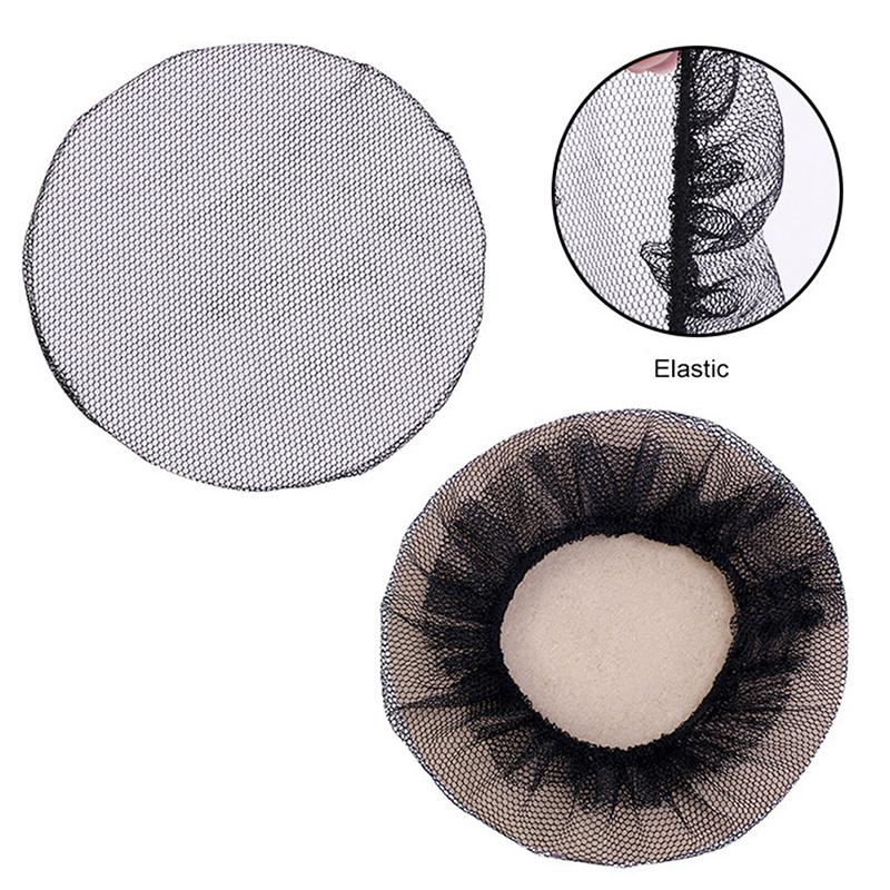 Крышка булочки сетки для волос Snood черной эластичной сетки с небольшим отверстием для балетного танца
