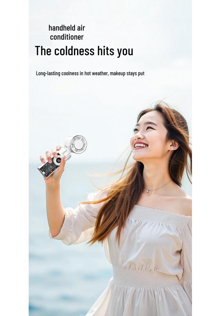USB Portable Mini Cooling Fan with Ice Pack - Transparent Handheld Electric Turbine Design