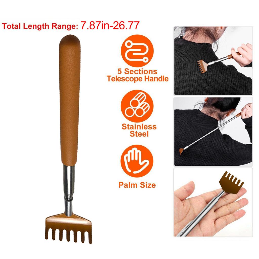 Портативный удлиненный задний скребок, телескопический задний скребок из нержавеющей стали