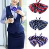 Галстук-бабочка в полоску с цветными блоками, двухслойный галстук-бабочка для банков, деловой костюм стюардесс, униформа, предварительно завязанный галстук-бабочка