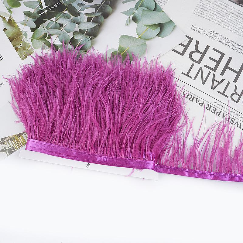 8-10Cm Ostrich Feather Wedding Dress Diy Performance Clothing Accessories Feather Tassel Including Webbing