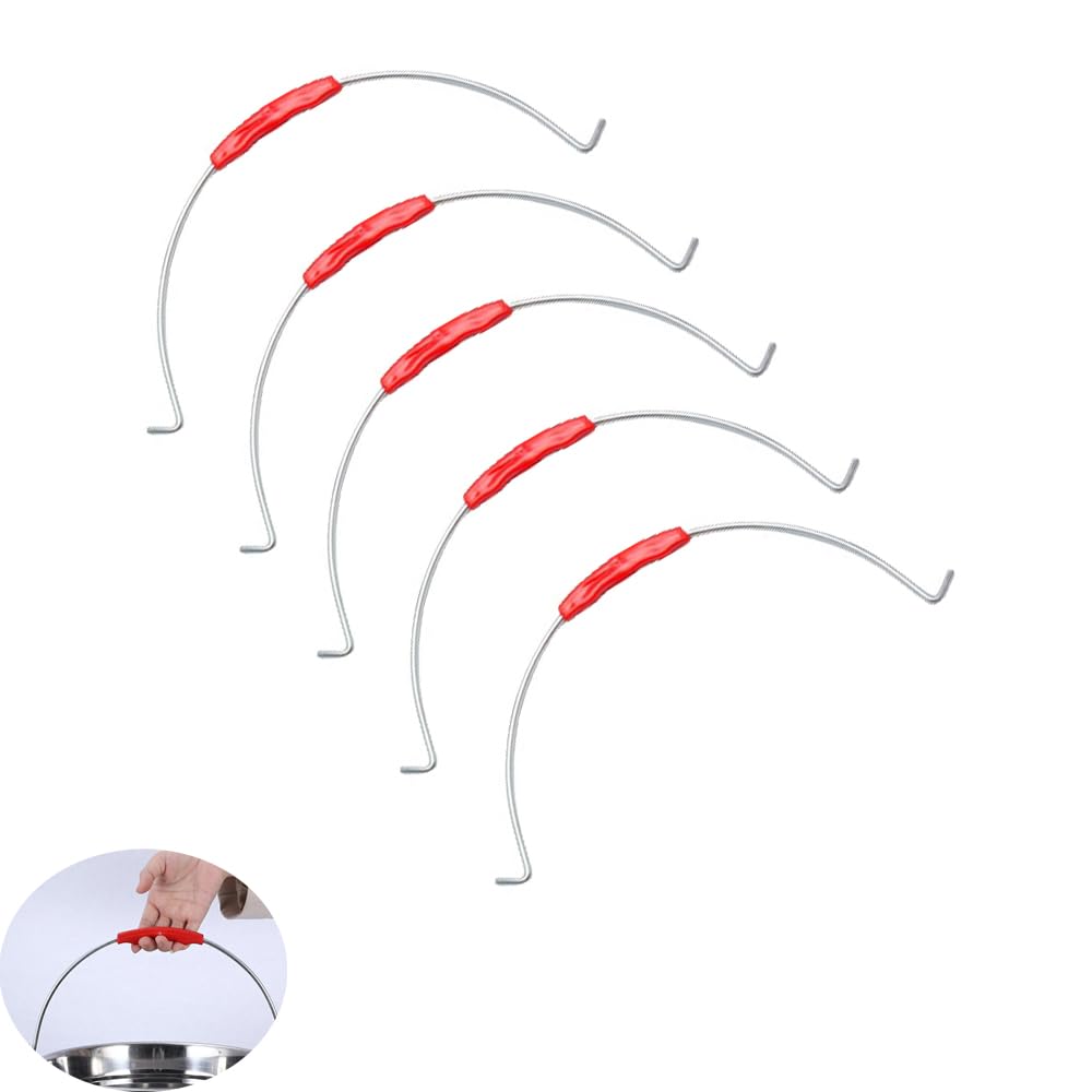 Bucket Handle 5-Pack Metal Handle with Plastic Grip Outward Hook End Load Capacity 20 lbs 30 cm