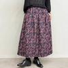 Women Vintage Print Floral Skirts Elastic Waist Blend Cloths Spring Casual Loose A-Line Female Skirts