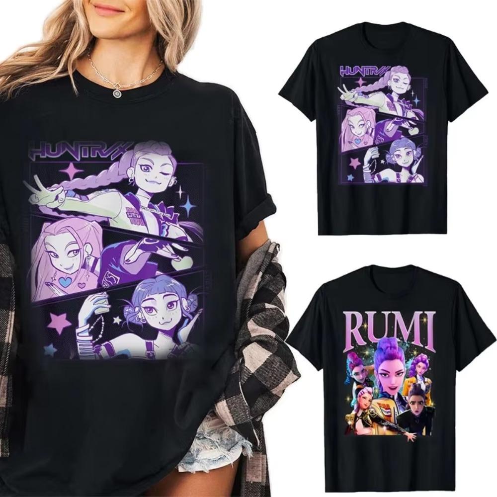 KPop Demon Hunters Clothes Rumi T Shirt Women Men Huntrix Licensed Female T-Shirt Graphic Short Sleeve Shirt Unisex Women Summer