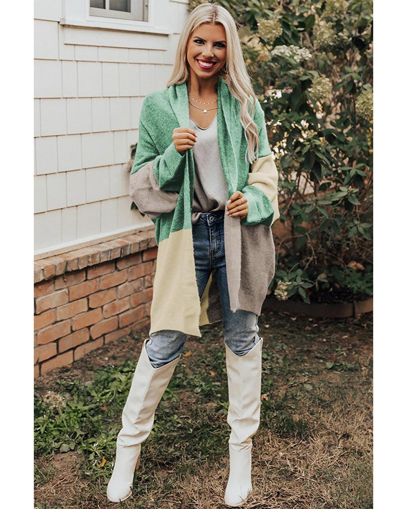 Azura Exchange Кардиган свободного кроя с драпировкой и открытым передом