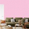 Wallpaper Geometric pattern powder pink and white 50x1000