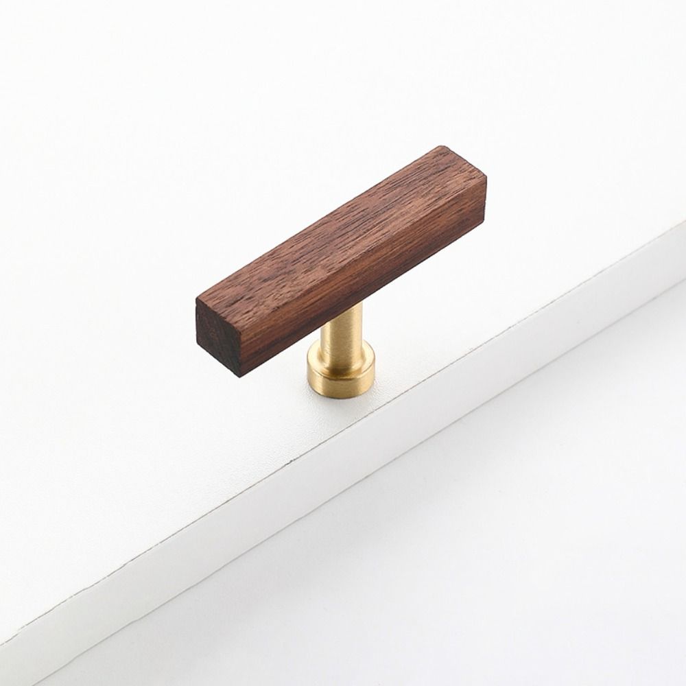 Walnut Wood Drawer Pulls Luxury Design Door Knobs High-End Cabinet Pulls Closet