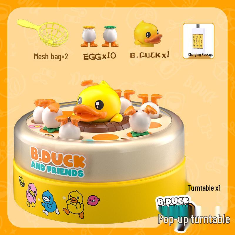 B.Duck Little Yellow Duck Parent-Child Educational Bouncing Fishing Toy Gift