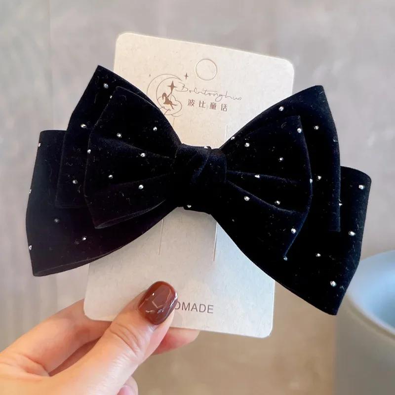 Новые красные 3D жемчужные банты-заколки для волос для детей, детские заколки для принцесс, эластичные резинки для волос для девочек, головные уборы, детские аксессуары для волос