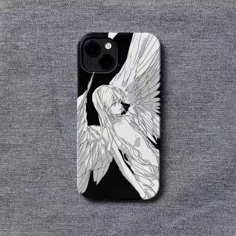 cute cat cartoon girl phone case for iphone 17 pro max 16 plus 15 14 13 11 silicone back cover for iphone 12 shell bumper