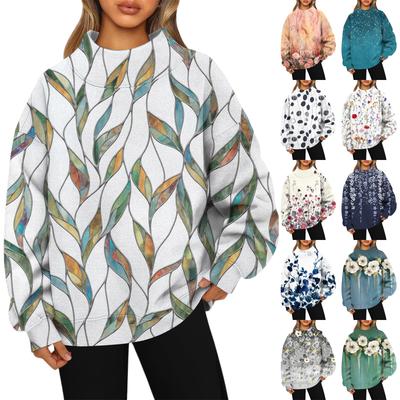 Женский свитшот с воротником-стойкой, осенний, удобный, оверсайз, нарядный пуловер, свитшоты без капюшона, уютные топы с высоким воротником