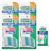 GUM Periodontal Pro Care Мягкие зубочистки, изогнутые межзубные щетки, мягкий резиновый тип, с футляром [Размер: SS~M, Тонкий тип] 30 штук x 4 упаковки + Бонусный товар
