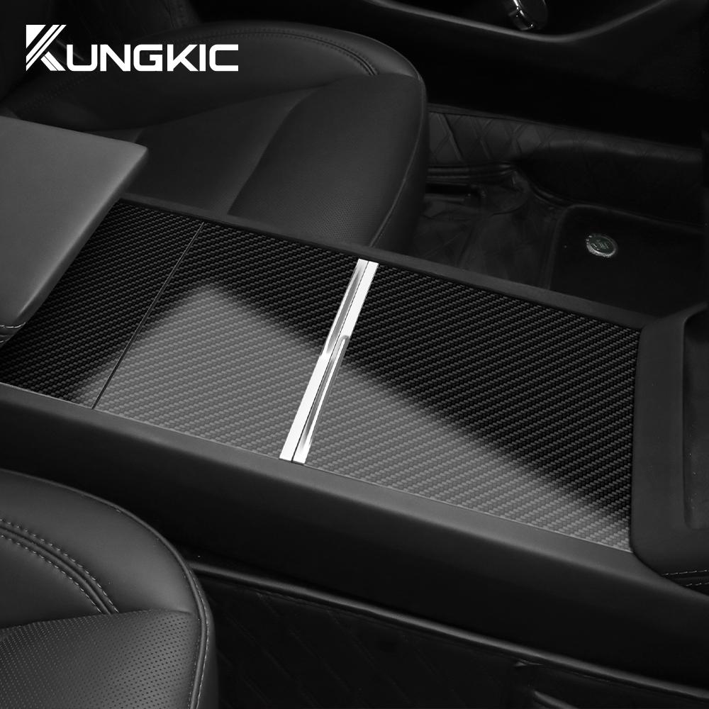 Carbon Fiber Center Console Panel Sticker for Tesla Model 3 Highland 2024-2026 & Model Y Juniper 2025