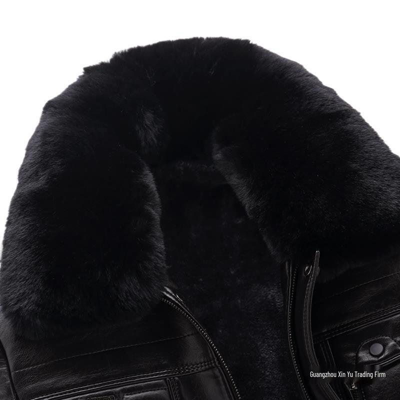 Мужская теплая кожаная куртка для среднего и пожилого возраста