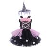 Girls Costume Witch Cosplay Tutu Skirt Mesh Halloween Cosplay With Hat Gifts