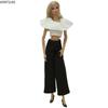 Office Lady Fashion Doll Clothes Set for Barbie Outfits 1/6 Dolls Accessories Top Crop Shirt Black Trousers Pants Kids Toys