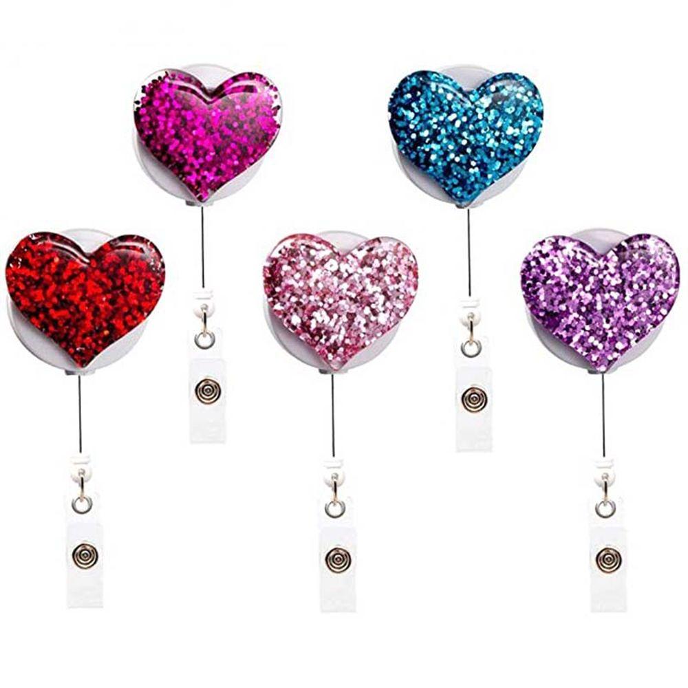 Business Card Work Card Heart Badge Holder Work Card Holder Clip Badge Holder Clip Name Tag Holder