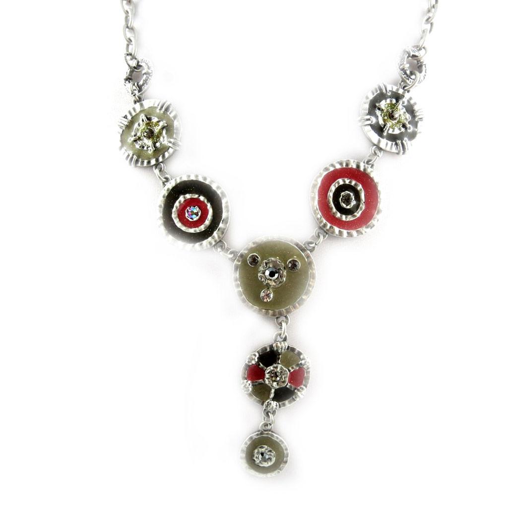 Les Trésors De Lily [E2535] — Дизайнерское колье «Мимозы», серо-розовое